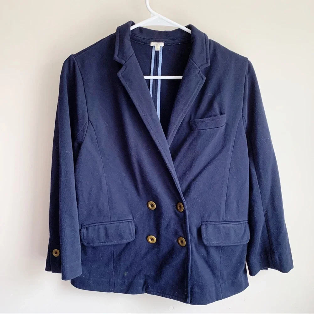 J Crew Navy Blue Double Breasted Career Blazer